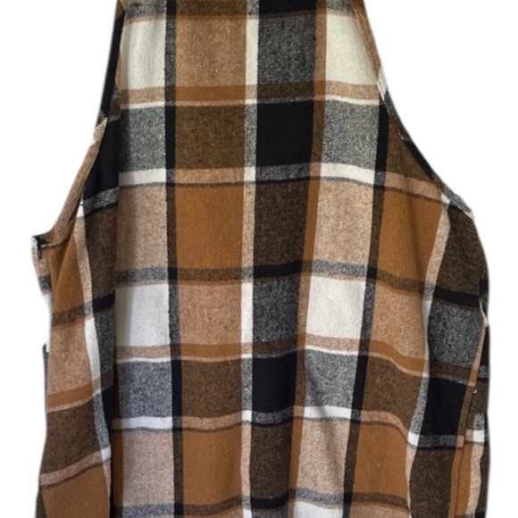 SHEIN Brown Plaid Pinafore Dress - Picture 5 of 6